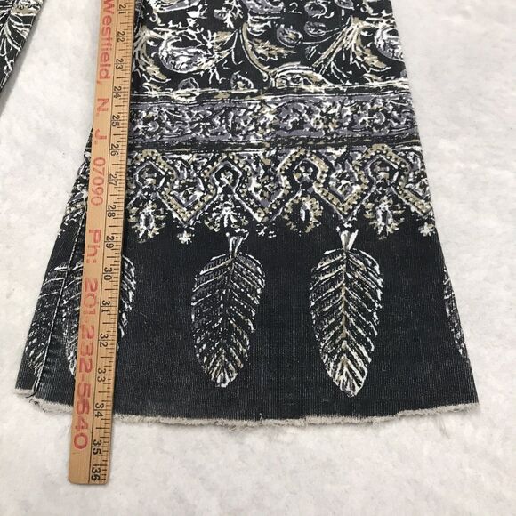 FREE PEOPLE Bell Bottom Jean Women 28(30x34) Black Paisley Micro Corduroy Flare - Picture 9 of 13